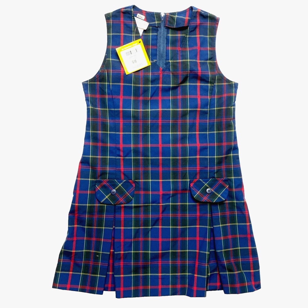 Dennis Uniform Dress G10 V-Neck Jumper Dropped Waist Uniform Wilson Plaid